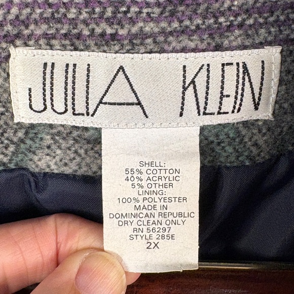 VTG Aztec Southwestern Women's Blanket Jacket Sz 2X Julia Klein Cotton Lined - Picture 9 of 13